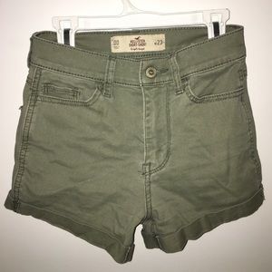 Green jean shorts
